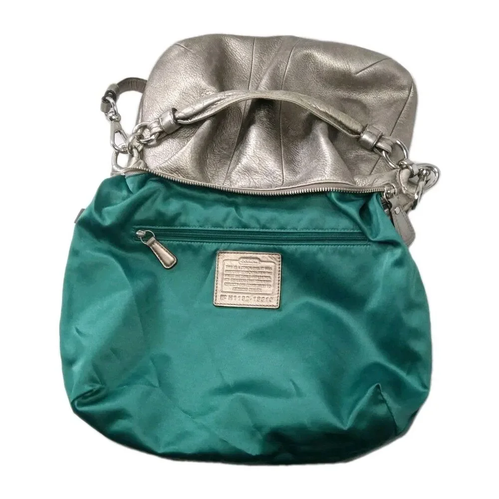 Coach Kristin 18810 Leather Hobo Shoulder Bag Y2k Metallic Light Gold Pewter